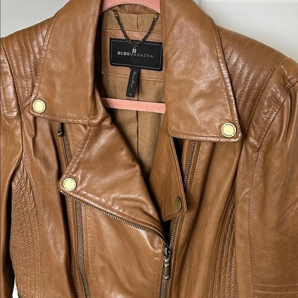 BCBG Leather Moto Jacket - Picture 2 of 9